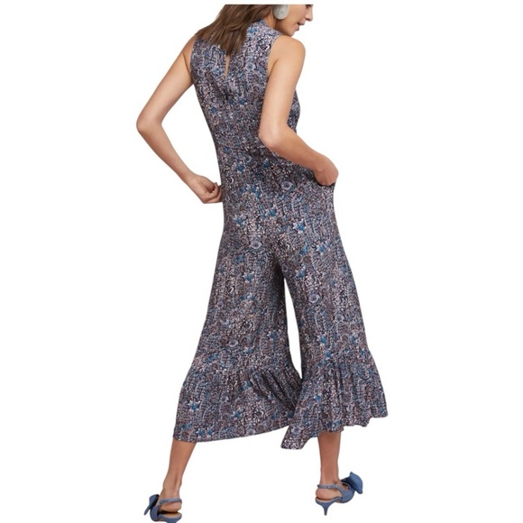 Anthropologie Maeve Ansonia Ruffled Wide Leg Jumpsuit  Size 4 - Picture 4 of 12